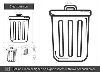 Image showing Clean bin line icon.