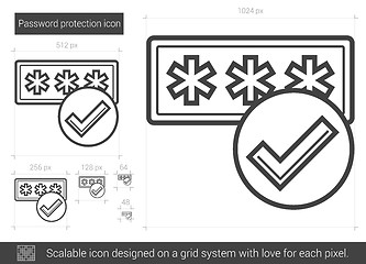 Image showing Password protection line icon.