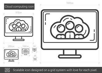 Image showing Cloud computing line icon.