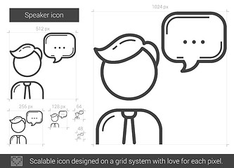 Image showing Speaker line icon.