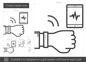 Image showing Fitness tracker line icon.