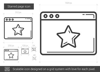 Image showing Starred page line icon.