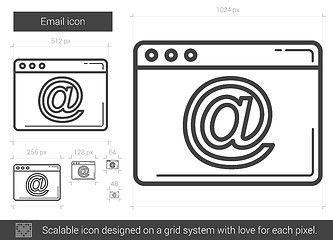 Image showing Email line icon.