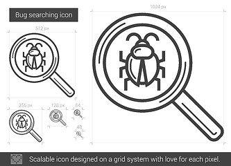 Image showing Bug searching line icon.