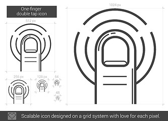 Image showing One-finger double tap line icon.