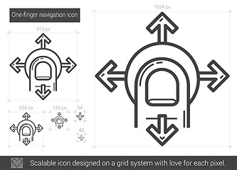 Image showing One-finger navigation line icon.