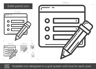 Image showing Bullet points line icon.