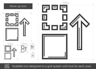 Image showing Move up line icon.