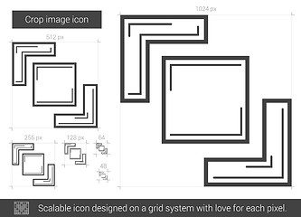 Image showing Crop image line icon.