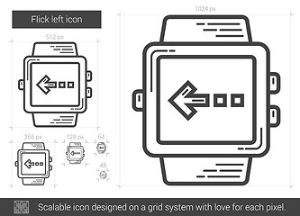 Image showing Flick left line icon.