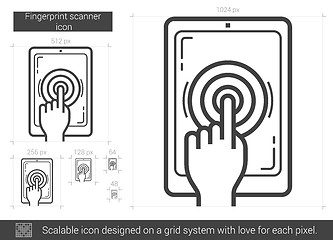 Image showing Fingerprint scanner line icon.