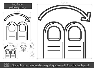 Image showing Two-finger swipe right line icon.