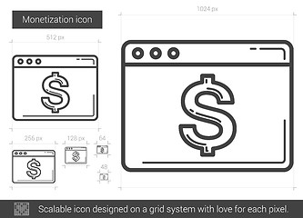 Image showing Monetization line icon.