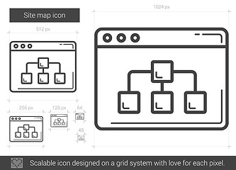 Image showing Site map line icon.