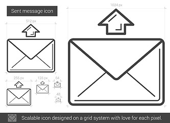 Image showing Send message line icon.