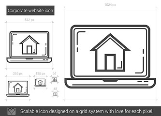 Image showing Corporate website line icon.