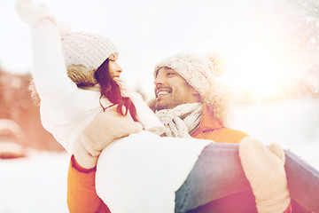 Image showing happy couple outdoors in winter