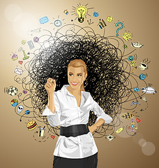 Image showing Vector Business Woman Writing Something