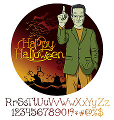 Image showing Vector Cartoon Frankenstein Halloween
