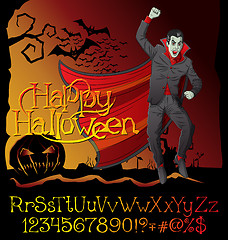 Image showing Halloween font set and Vector Vampire Dracula