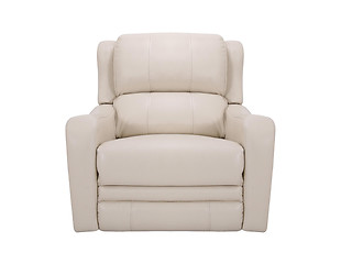 Image showing studio shot of a leather white armchair isolated 