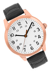 Image showing luxury watches with a leather strap 