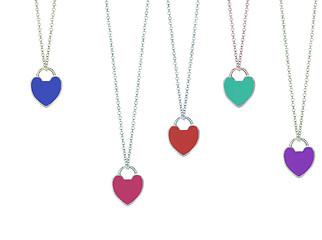 Image showing jewelry chain with heart pendants