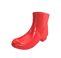 Image showing Red rubber boots for kids