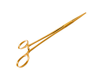 Image showing golden surgical medical clamp