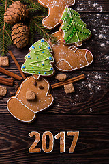 Image showing New year homemade gingerbread