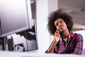 Image showing portrait of a young successful African-American woman in modern 