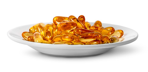 Image showing Fish oil Omega 3 on plate