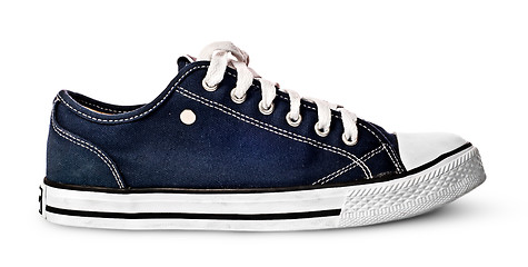 Image showing Single blue sport shoe