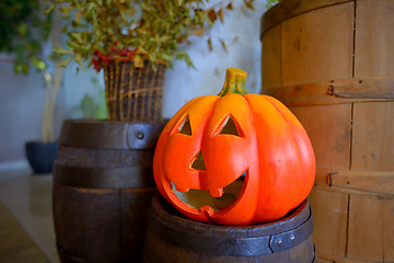 Image showing Halloween pumpkin head jack lantern