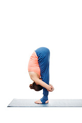 Image showing Woman doing Ashtanga Vinyasa Yoga Surya Namaskar Sun Salutation 