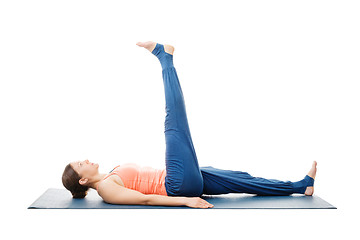 Image showing Woman doing yoga asana Uttanpadasana 