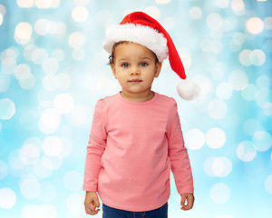 Image showing beautiful little baby girl in christmas santa hat
