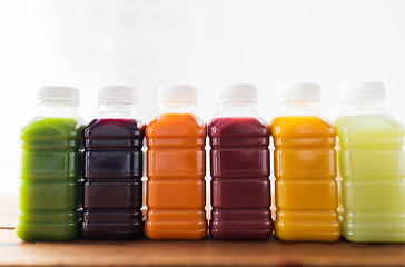 Image showing bottles with different fruit or vegetable juices