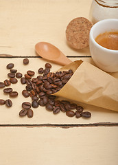 Image showing espresso coffee and beans