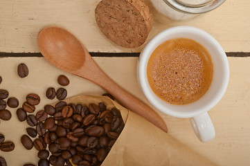 Image showing espresso coffee and beans