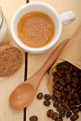 Image showing espresso coffee and beans