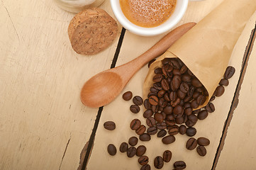 Image showing espresso coffee and beans