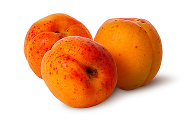 Image showing Three juicy ripe apricot