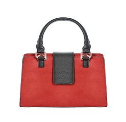 Image showing Red glossy female leather bag