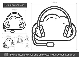 Image showing Cloud service line icon.