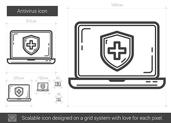 Image showing Antivirus line icon.