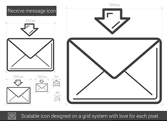 Image showing Receive message line icon.