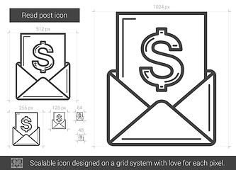 Image showing Read post line icon.