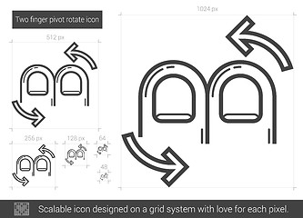 Image showing Two finger pivot rotate line icon.