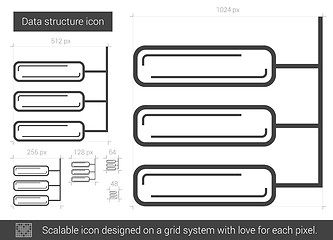 Image showing Data structure line icon.